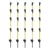 Sklolaminátový sloupek pro elektrický ohradník 110 cm, nášlap a hrot, 4 izolátory - 10 ks