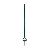 Plastic post for electric fence, length 157 cm, 12 eyelets, green