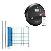 Sada pro elektrický ohradník s modrou sítí 120 cm proti vlkům + DUO LTE zdroj s výkonem 8 J