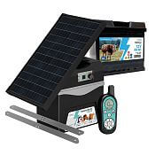 Bateriový RF zdroj fencee battery DUO RF BDX10 s ovladačem + solární panel 30 W + konzole + baterie